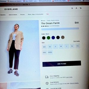 Everlane ‘The Dream Pant’, Black, Sz 3XL, NWT